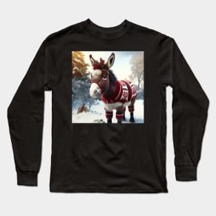 Cute Christmas Donkey Long Sleeve T-Shirt